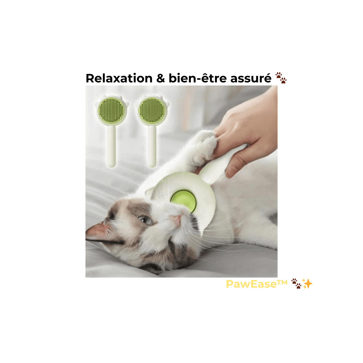 Brosse de Toilettage Auto - Nettoyante PawEase™ – Massage Doux & Poils Éliminés Facilement – brosse de toilettage pour animaux | PawEase