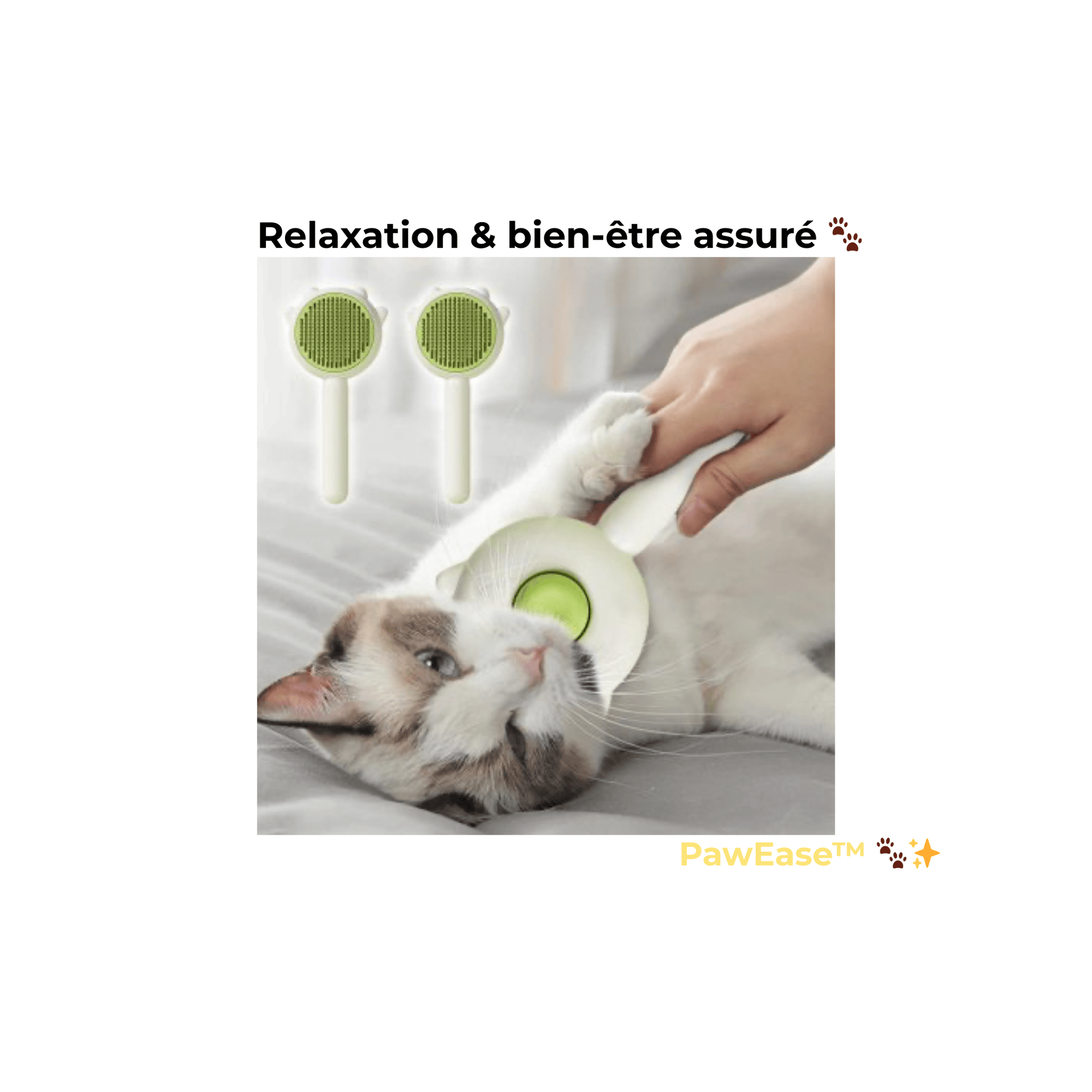Brosse de Toilettage Auto - Nettoyante PawEase™ – Massage Doux & Poils Éliminés Facilement – brosse de toilettage pour animaux | PawEase