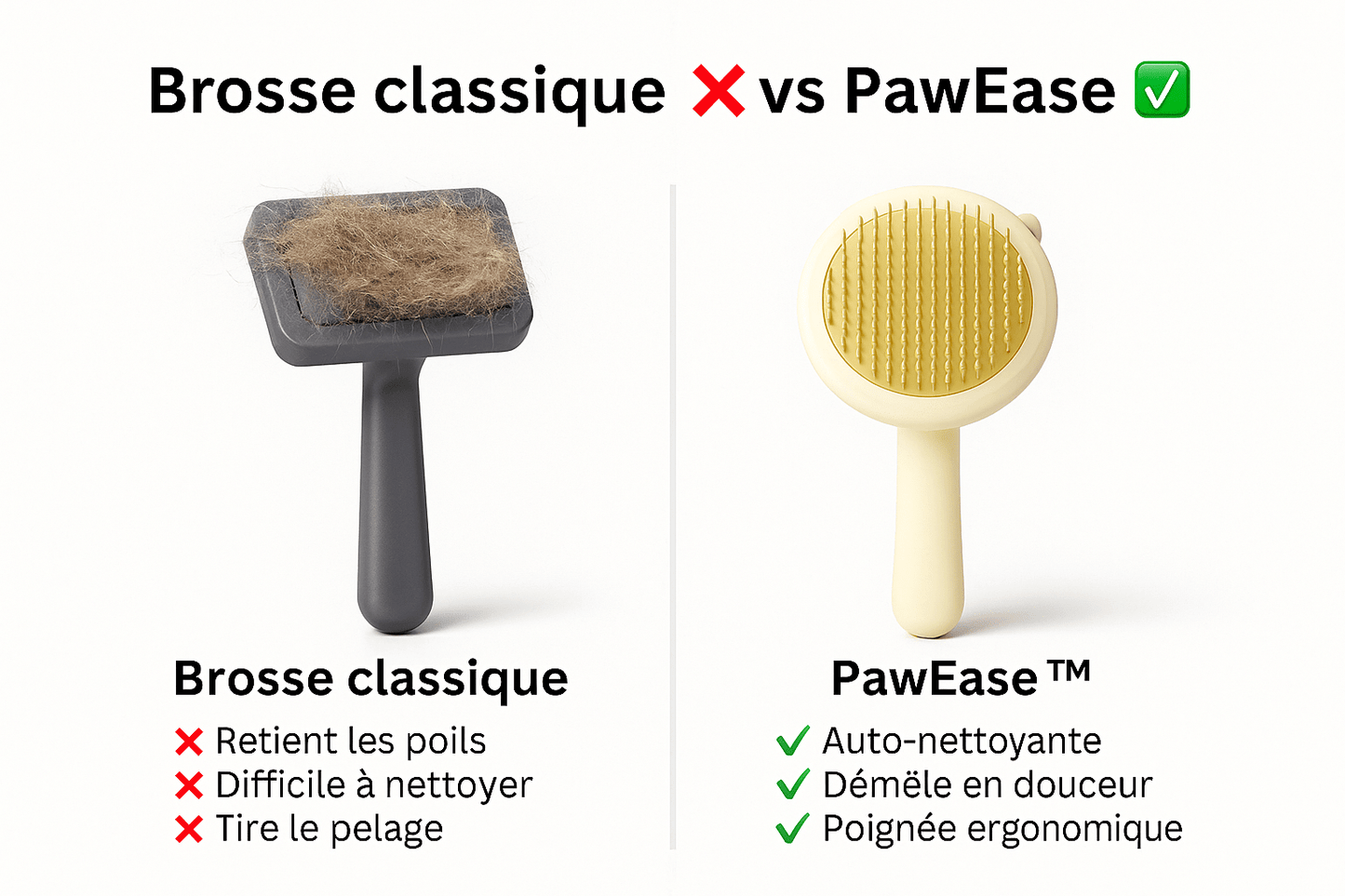 Brosse de Toilettage Auto - Nettoyante PawEase™ – Massage Doux & Poils Éliminés Facilement – brosse de toilettage pour animaux | PawEase